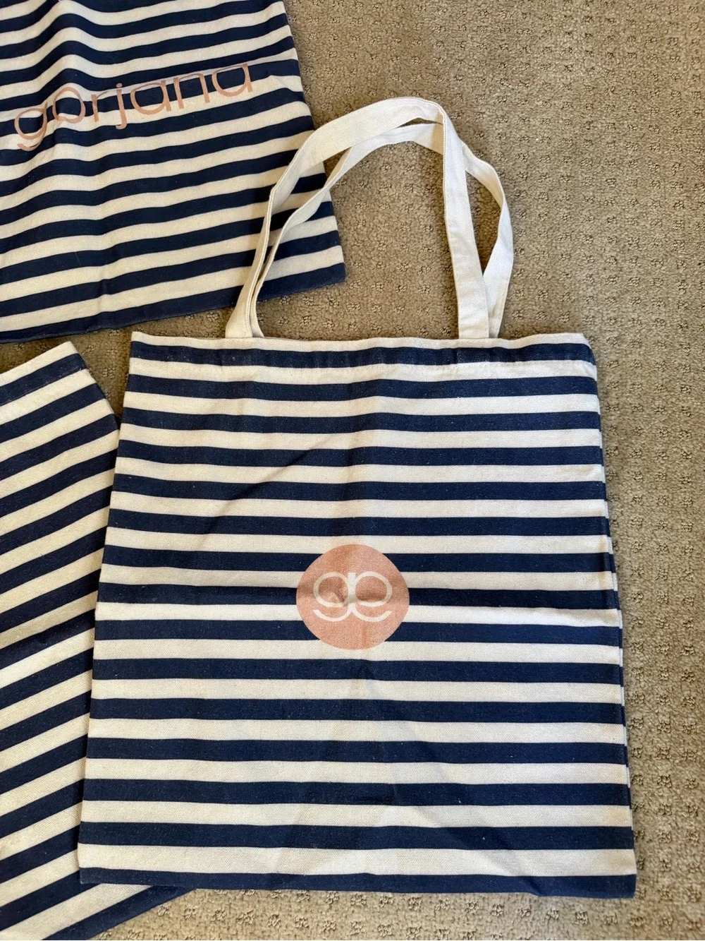 3 Gorjana Striped Tote Bag in Navy and Cream